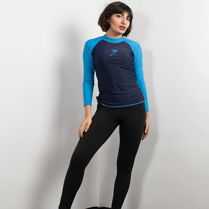 Attratico Rashguard женский купальник с длинным рукавом топ для серфинга цветными блоками