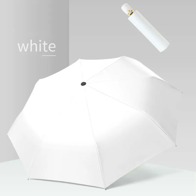 

Fashion UV Protection Umbrellas Rain Essentials Manual Compact, White Travel Parasol Umbrellas For Girl