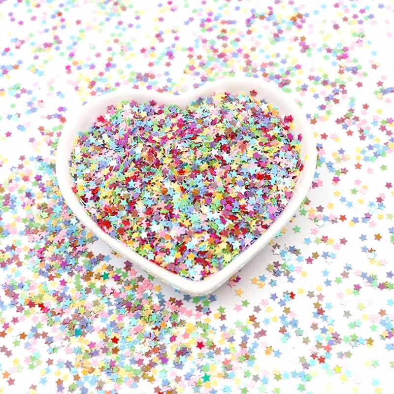 Пайетки 3 мм Звезда Дизайн ногтей пайетки ПВХ россыпью блестки конфетти Сделай