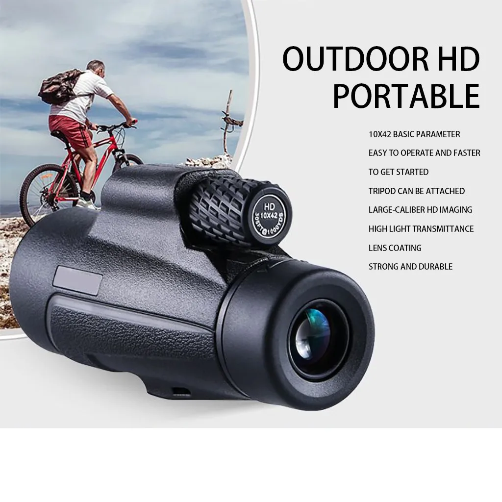 

Single Binoculars Mini 10x42hd High Power Hd Low Light Level Night Vision For Outdoor Hunting, Bird Watching Hiking Sporting