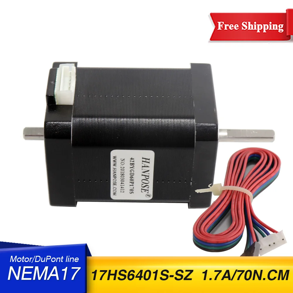 Motor Dobro do Motor 42 do Eixo 4-nema 17 do Motor Deslizante 1.7a 70n. cm 60 mm de Comprimento 17hs6401s-d para a Impressora 3d e o Cnc Motor de passo