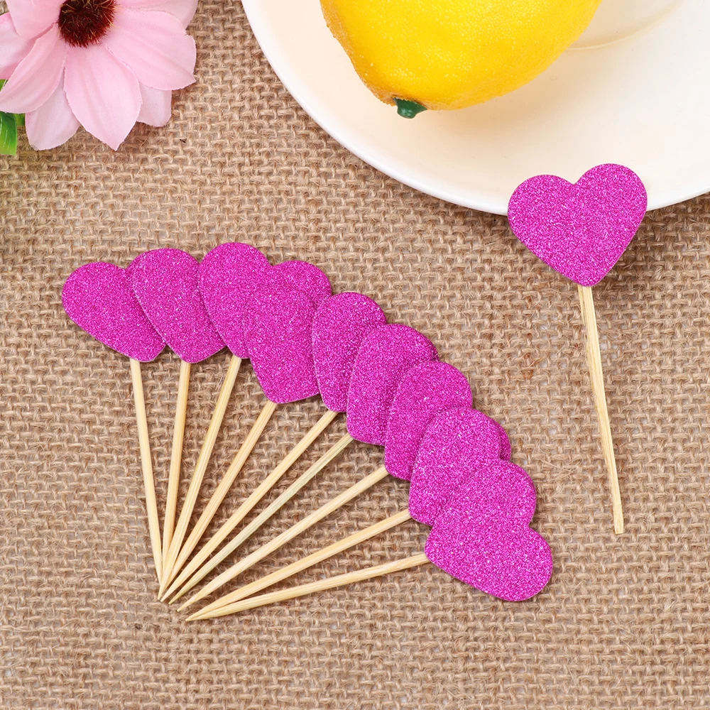 20 шт. новый милый Блестящий торт в форме сердца и звезды украшения для кексов на