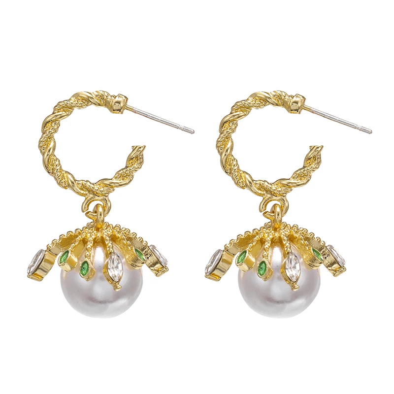 

925 Sterling Silver Stud Earrings for Women French Trendy Gold Plated C Shape Earring Geometric Jewelry Prevent Allergy