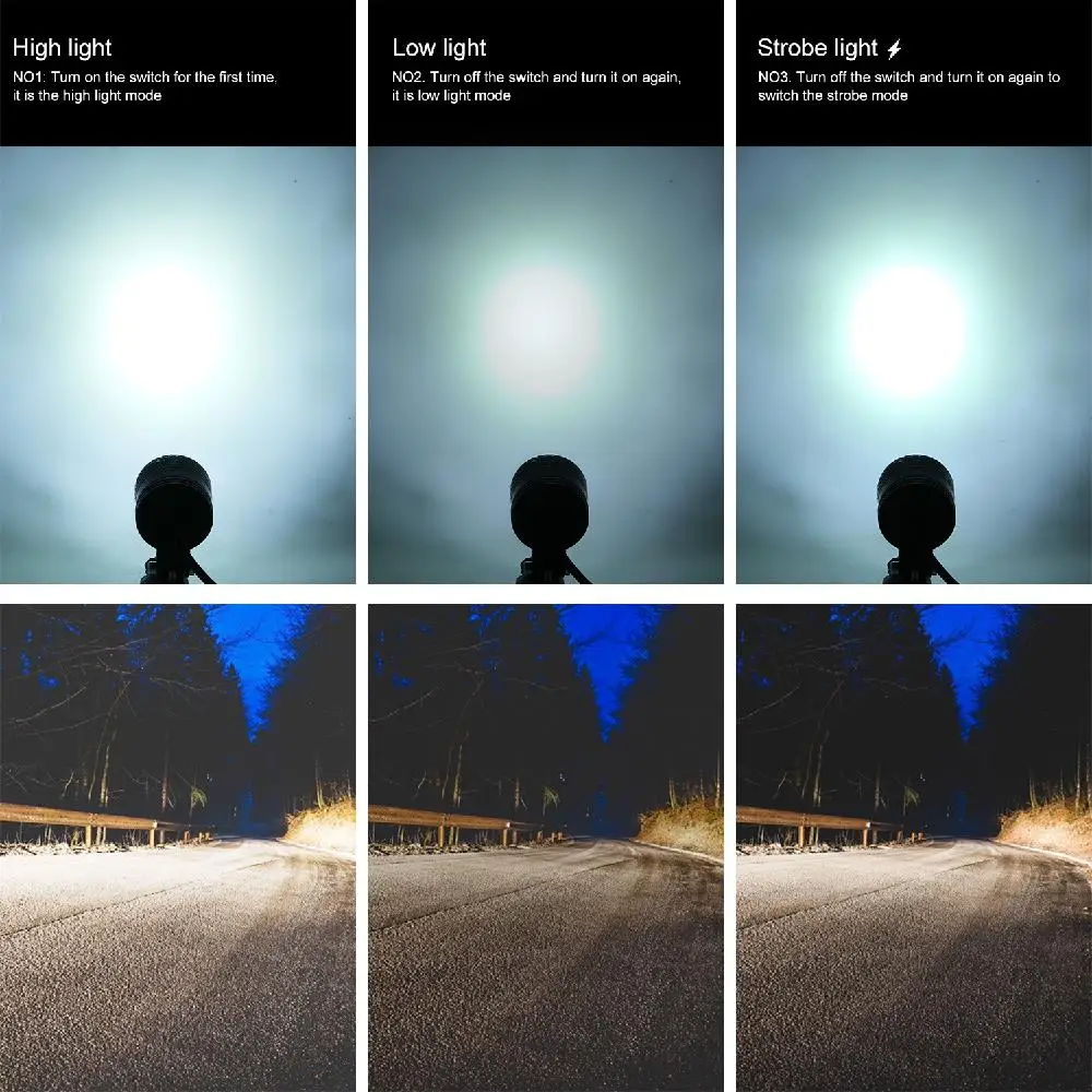 1 пара светодиодный мотоциклы головной светильник белый супер яркий 6 рабочий