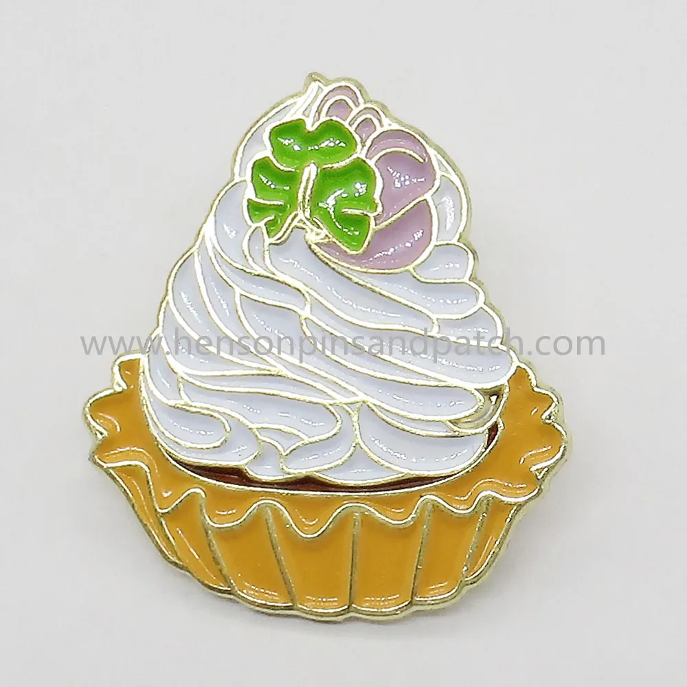Заказной металлический мягкий эмалевый ледяной крем значок для торта|Булавки и