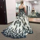 Белое и черное кружевное свадебное платье MYYBLE с аппликацией, милое бальное платье, свадебные платья