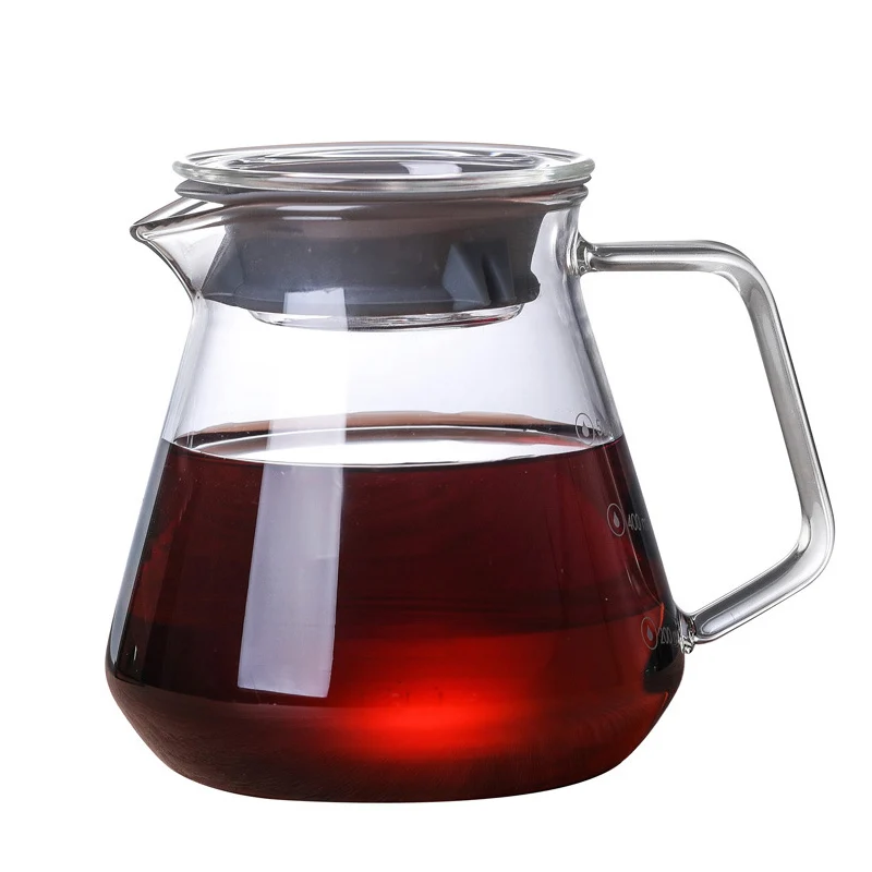 550ml Кофейник из боросиликатного стекла с крышкой, Кофеварка Hario V60, портативный капельный чайник, чайники, эспрессо, кофе, Перколятор - Цвет: 550ml