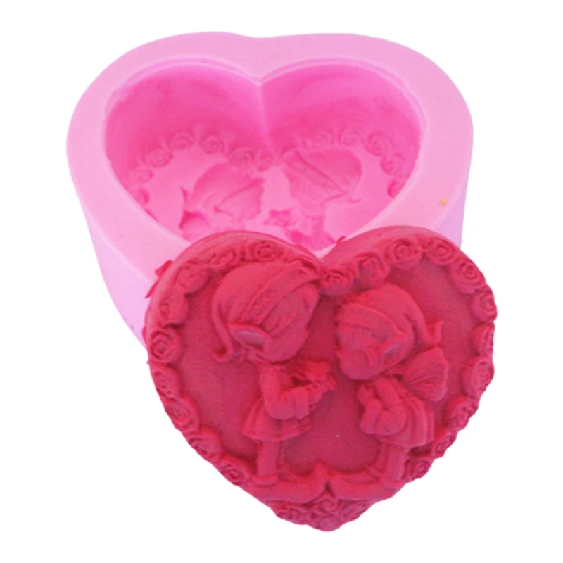 

3D Love Rose Heart Kids Silicone Pastry Mold Diy Soap Crafts Cake Candle PanTool