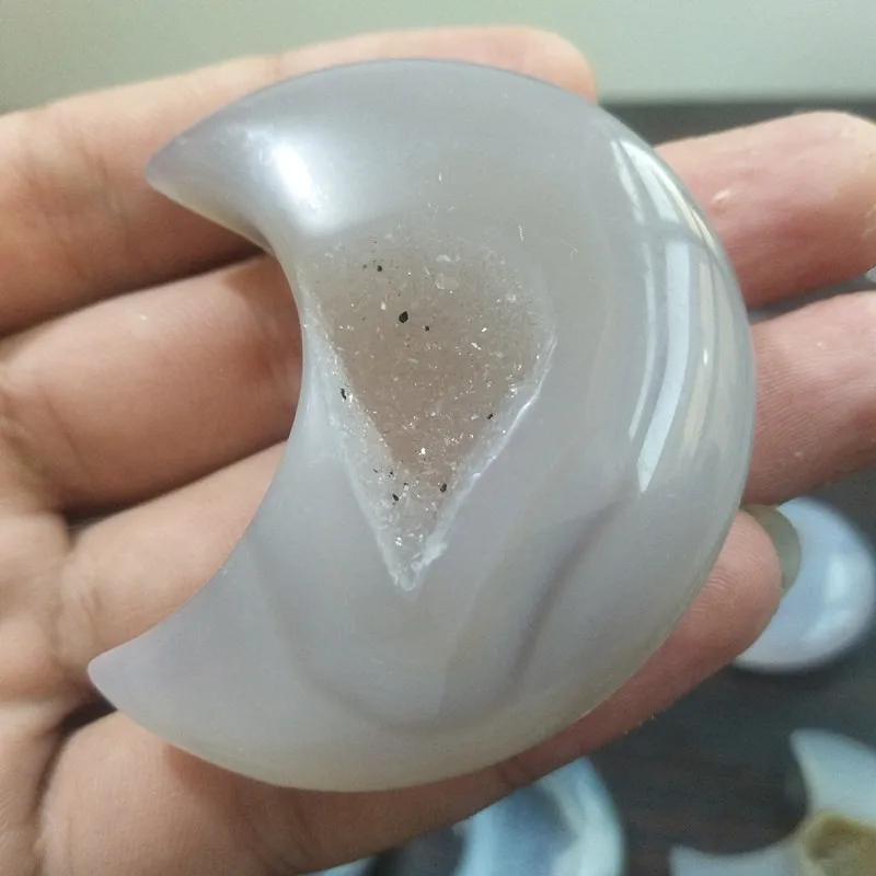 Натуральные камни и кристаллы кристалл Форма Луны агат кластер домашний декор