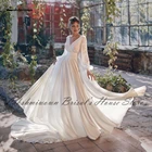 Lakshmigown пышное свадебное платье с длинным рукавом в стиле бохо 2021 vestiaglia свадебное платье для свадебных чеков с высоким разрезом и открытой спиной