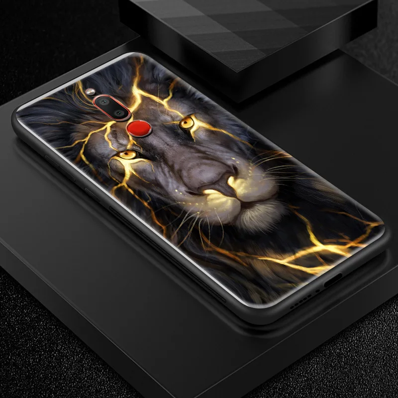 Задняя крышка из закаленного стекла для Meizu 16s 16th Plus 16X M6T M882Q M892Q M5 M6 M8 M9 Note TPU Рамка бампер печать обложек сумка с животными