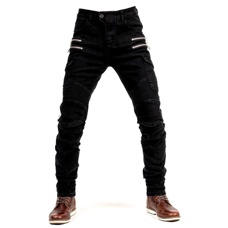 New Khaki Black Blue Motorcycle Pants Men Moto Jeans Zipper Protective Gear Motorbike Trousers Motocross Pants Moto Pant