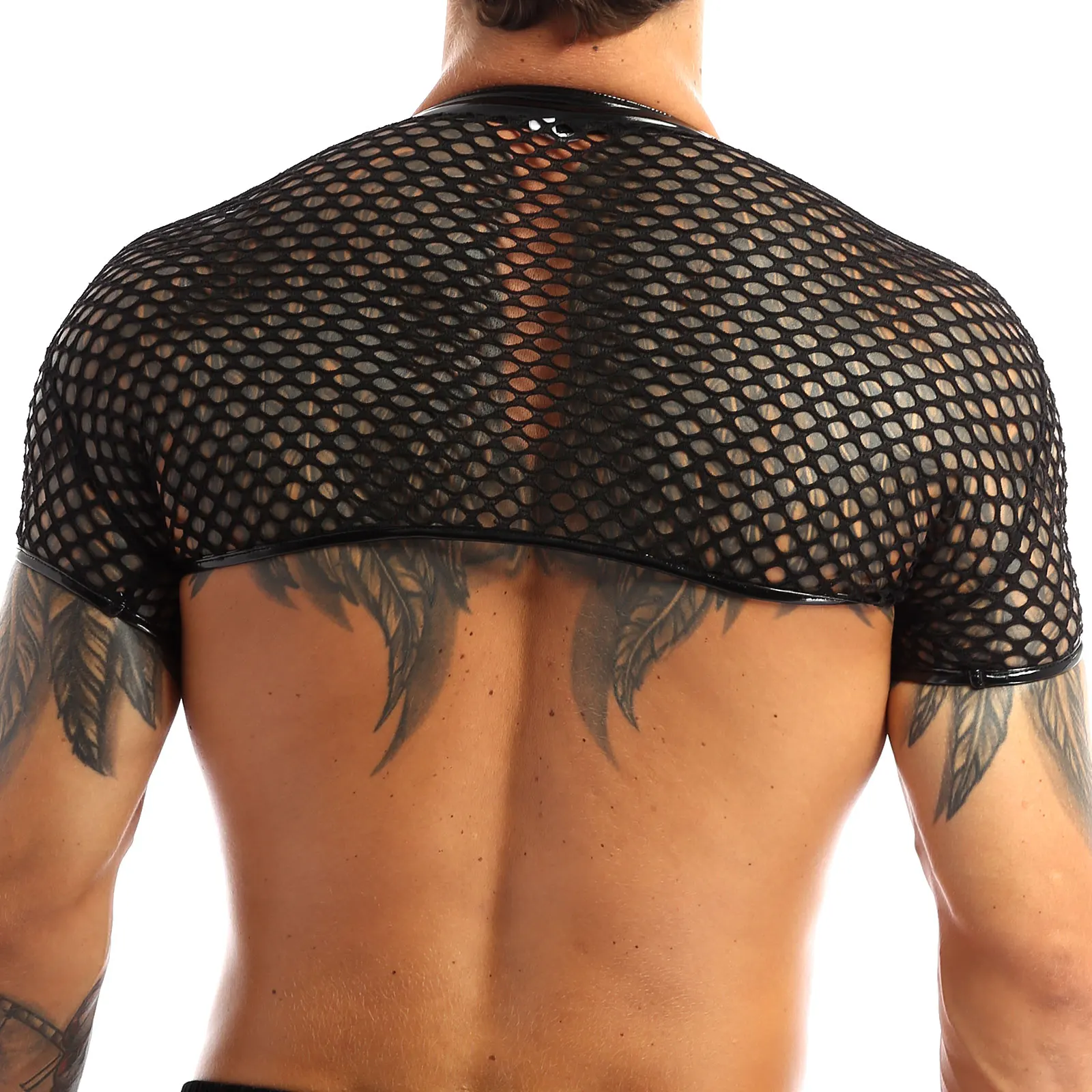 Мужское нижнее белье жилет из сетки топы прозрачная сетчатая одежда для клуба