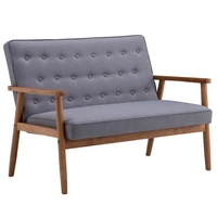 %e3%80%90usa ready stock%e3%80%91 retro modern wood double sofa chair the seat is supported by a spring