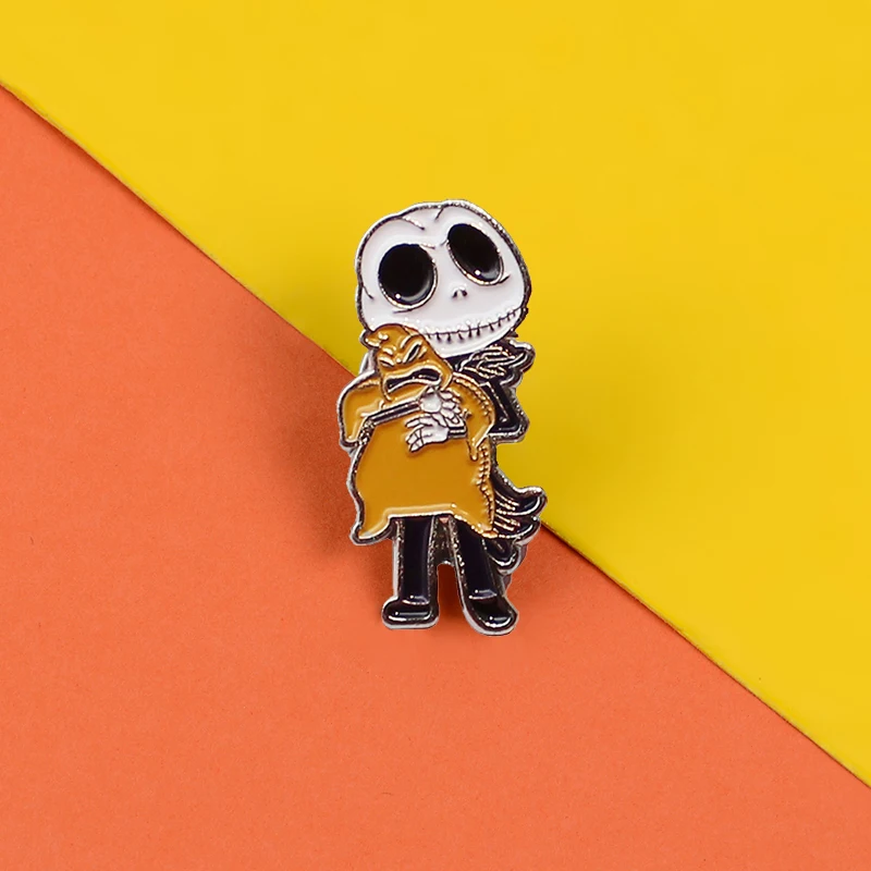 Панк Рождество Джек Скеллингтон брошь череп Хэллоуин готические фильмы булавки