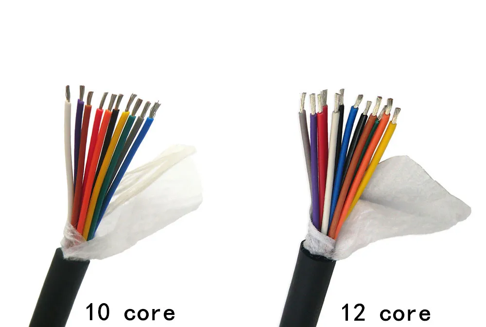 5 жильный кабель гибкий Управление провода 0,14, 0,2, 0.3mm м² 26awg, 24awg, 22awg Луженая Медь 10 м