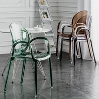 nordic single armchair dining chair eco friendly thickened plastic crystal transparent stool modern simple home small furniture