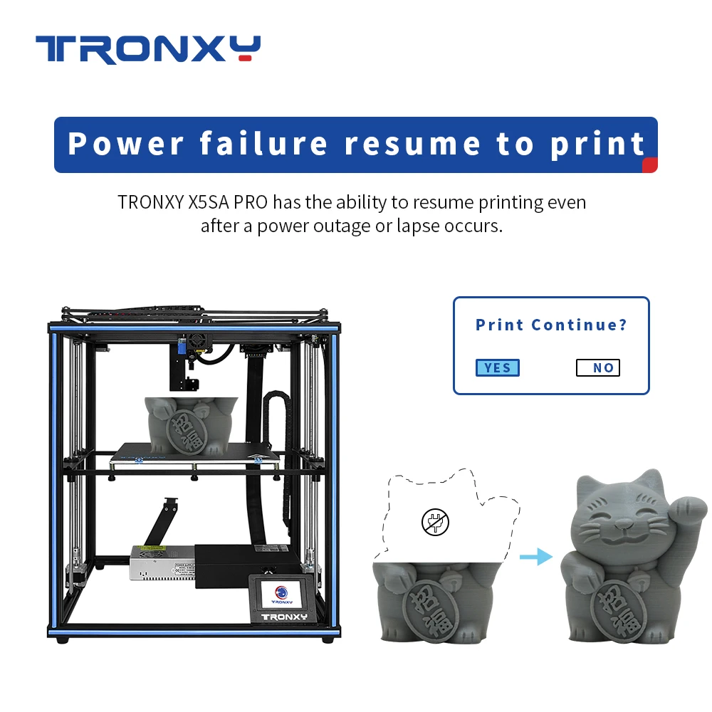 Tronxy X5SA Pro Quiet Drive 3D Printer OSG Double Axis External Guide Rail Desktop DIY Kits Titan Extruder Printing TPU Filament