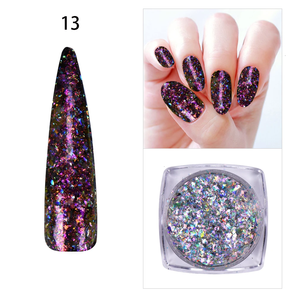 BeautyBigBang, 0,2 г, хамелеон, лак для ногтей, неровные блестки, порошок кораллового цвета, блестки, маникюрные украшения ногти, блестки