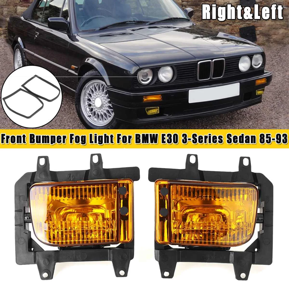 

2pcs Front Bumper Fog Lights Fog Lamps Car Light Assembly for MW E30 3-Series 318i 325i 1985-1993 Car Styling