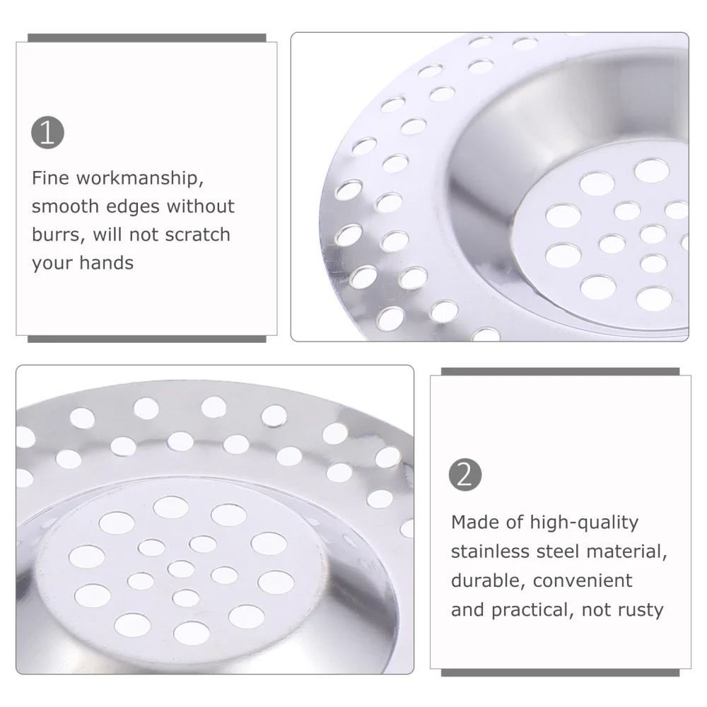 

10pcs Stainless Steel Strainer Floor Drain Sink Drain Strainer