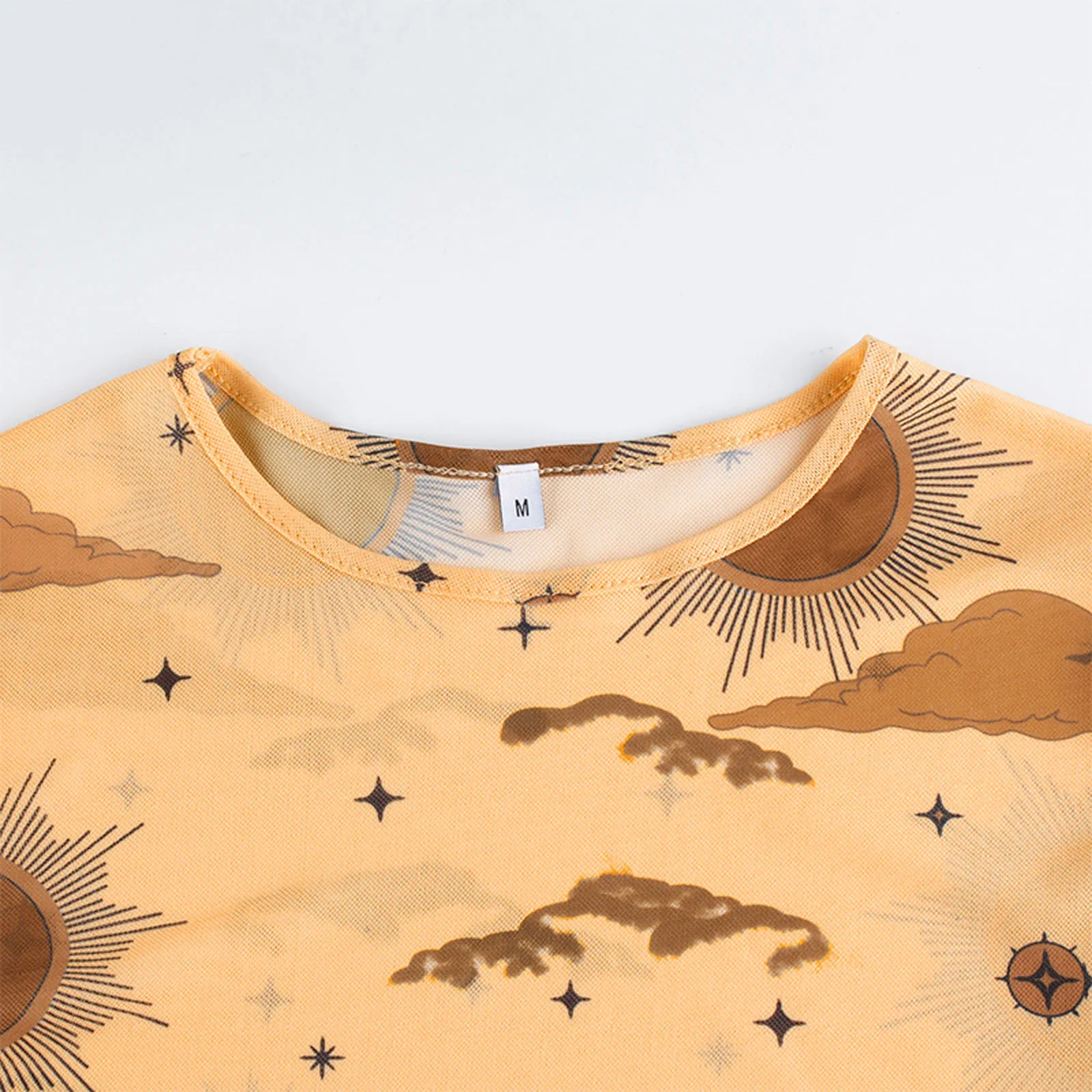 

Fashion Perspective Blouse Shirt Print O-Neck Crop Tops Tee Casual Streetwear Ladies Female Women Long Sleeve Blusas Pullover