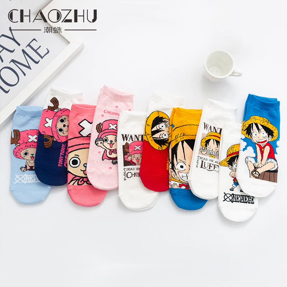 CHAOZHU 10 Colors Japanese Comic One Piece Choba Cute New Arrive Ankle Socks Cotton Knitting Casuals Spring Summer Fall Girl Sox