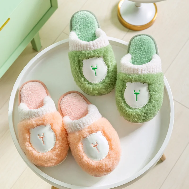 

2021 Winter Women Furry Slippers Soft Plush Faux Fur Shoes Indoor Ladies Platform Sandalias Open Toe Fluffy House Slides