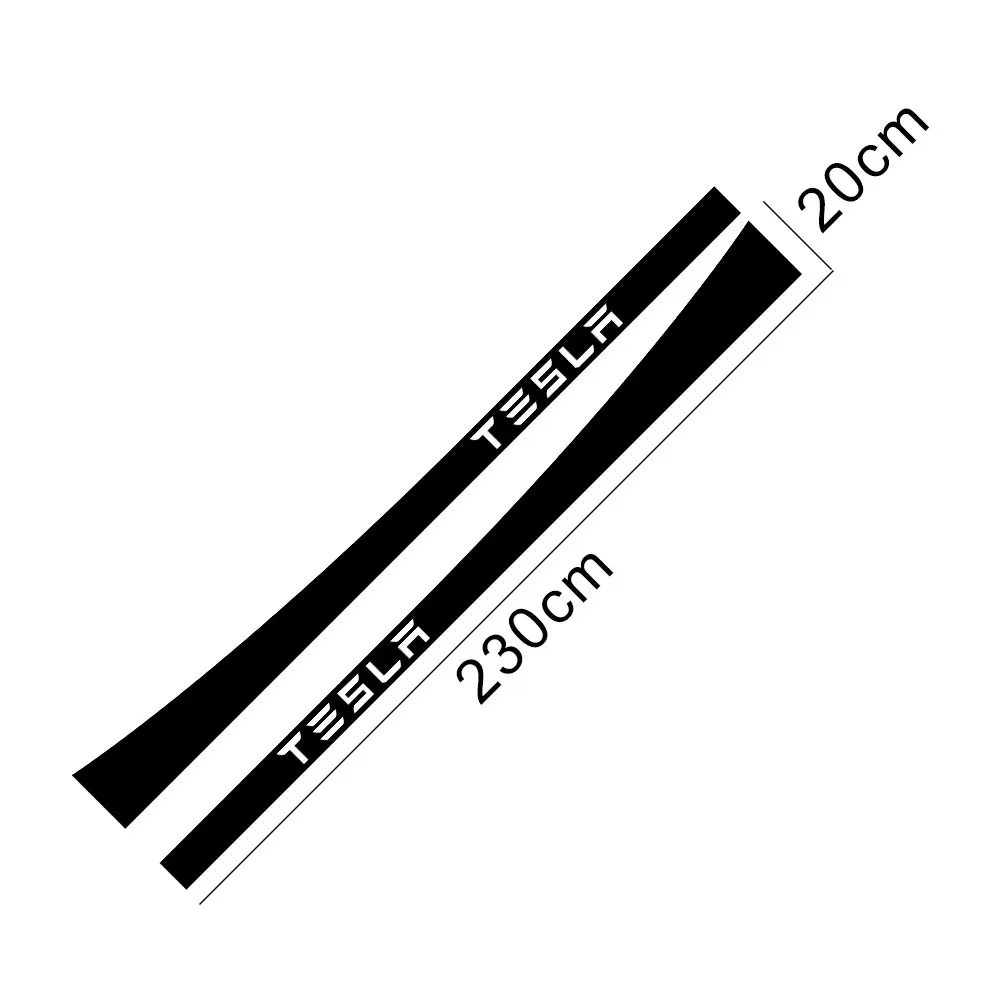 

2PCS Car Stickers Door Side Skirt Trim Sport Decals For Tesla Model 3 S X P100D Auto Body Decor Wraps Vinyl Film Car Accessories