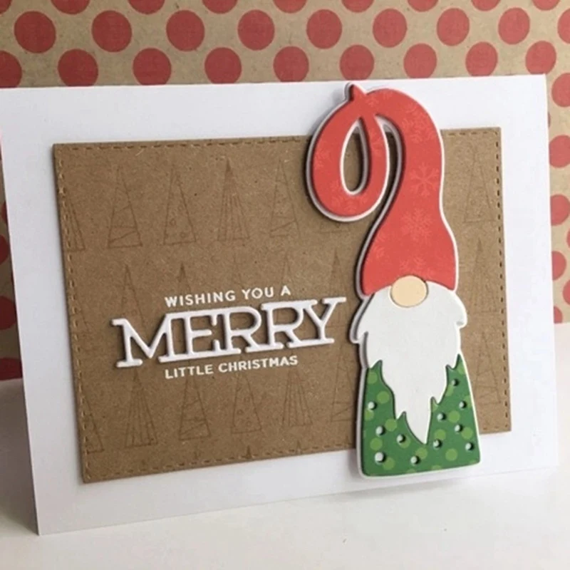 Новый дизайн металлические высечки в виде Санта Клауса гном деда мороза Декор