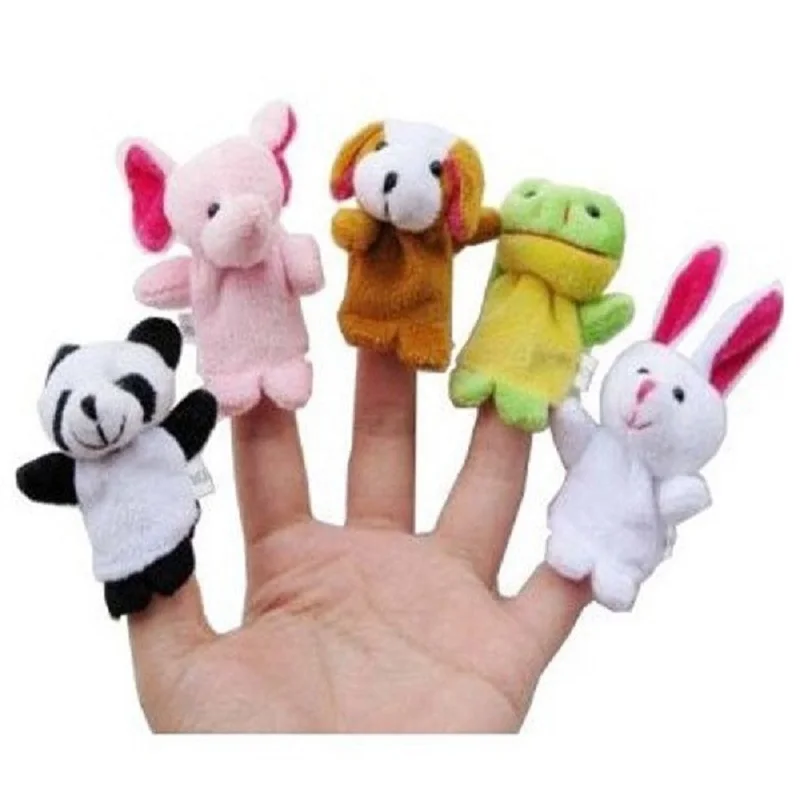 

2020 10Pcs Animal Finger Puppet Plush Toys Cartoon Biological Child Baby Favor Doll Kids Gifts Random Color