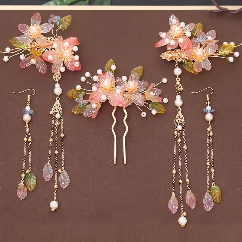 

Hanfu Side Clip Hair Clasp Costume Headdress Female Hair Accessories Ancient Style Hair Comb Tassel Fairy Suit Hairpin Women