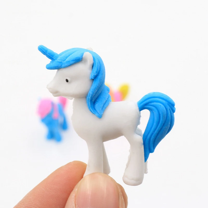 

FREE SHIPPING 36pcs Creative cartoon unicorn pony animal rubber 3D Cartoon Beautiful Horse Pony Office Erasers Stationery School