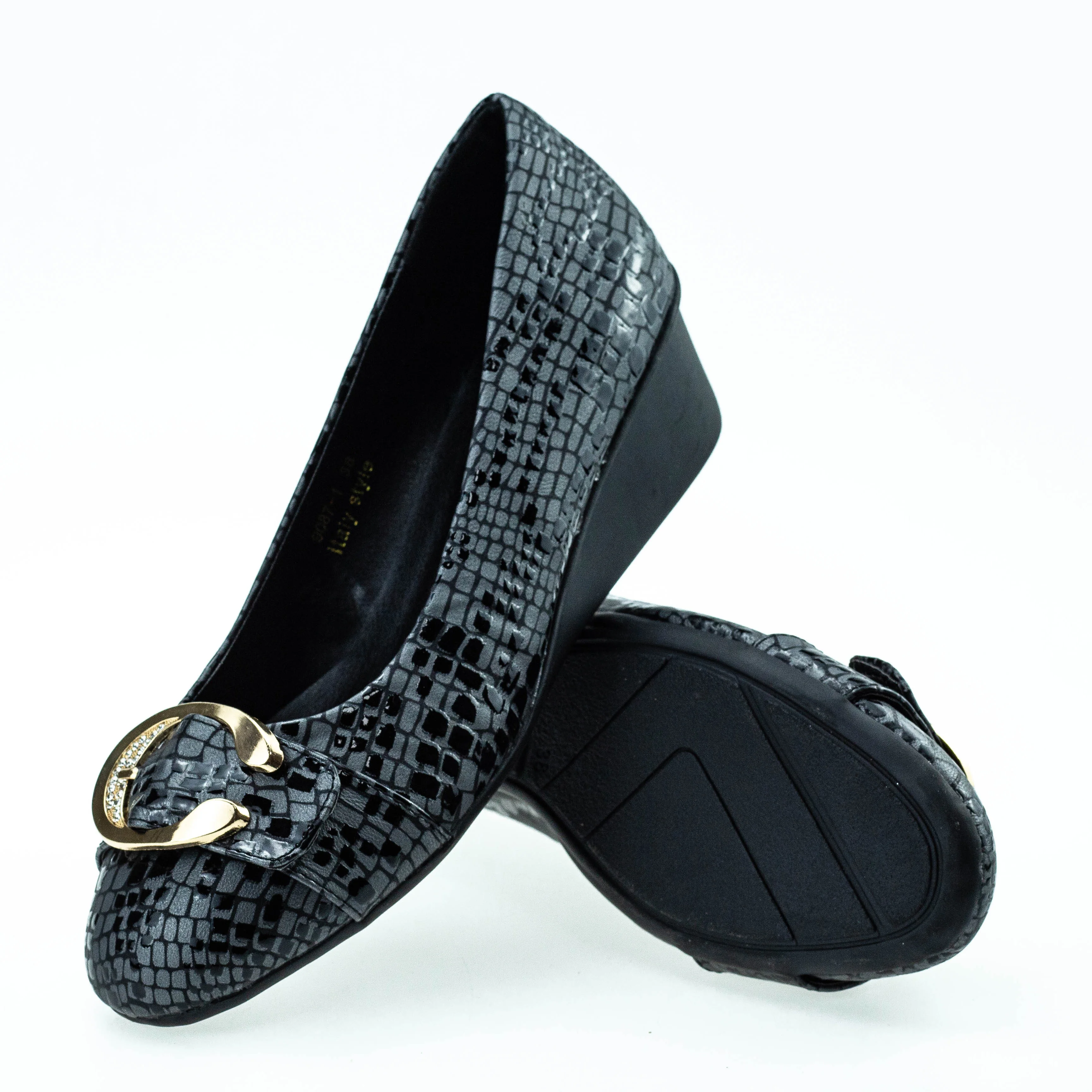 9087-1 Women Leather Shoes Slip on Loafers Plus Size 41 42 43 High Quality Ladies Shoes Snake Print Sexy Wedge Heels Shoes Girl