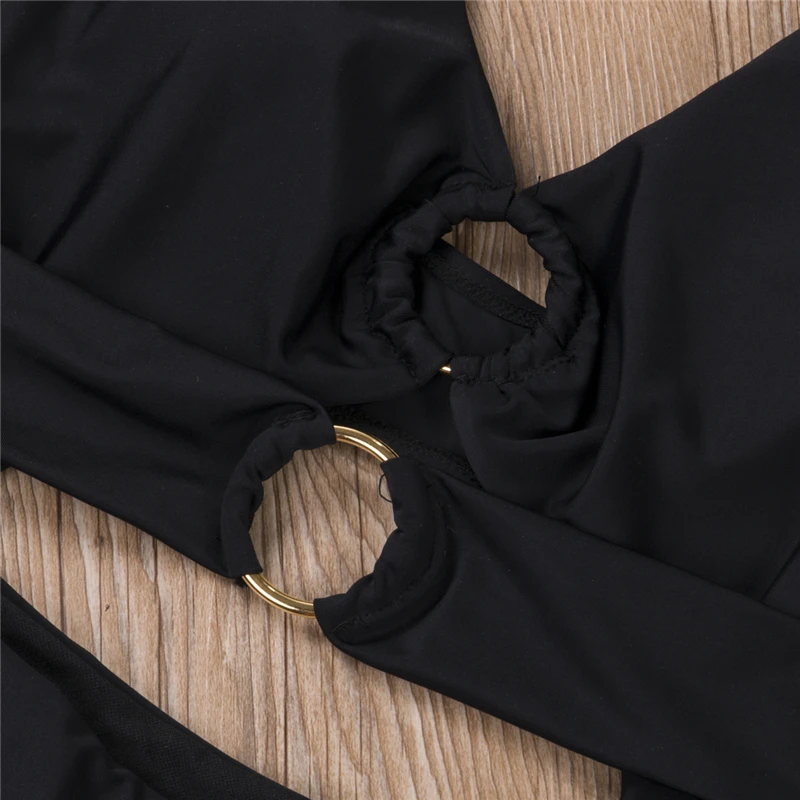 

Women's One-Piece Sexy Bikini Wire-Free Padded Solid Color Circles and Hollow Design Swimming Suit Bathing Suit