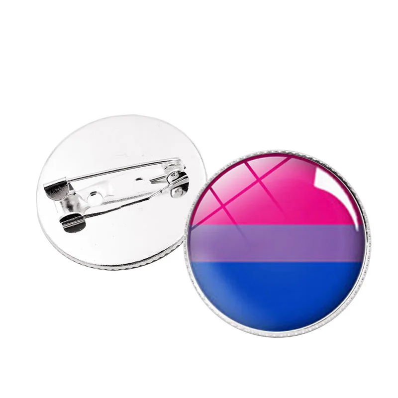 Брошь на лацкан FIMAODZ ЛГБТ гей-Прайд флаги Радуга стеклянная круглая