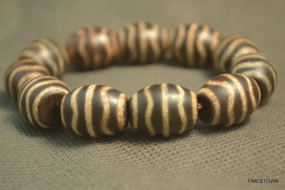 Большое сокровище талисман волшебный Тибетский старый Cinnabar Агат волна воды