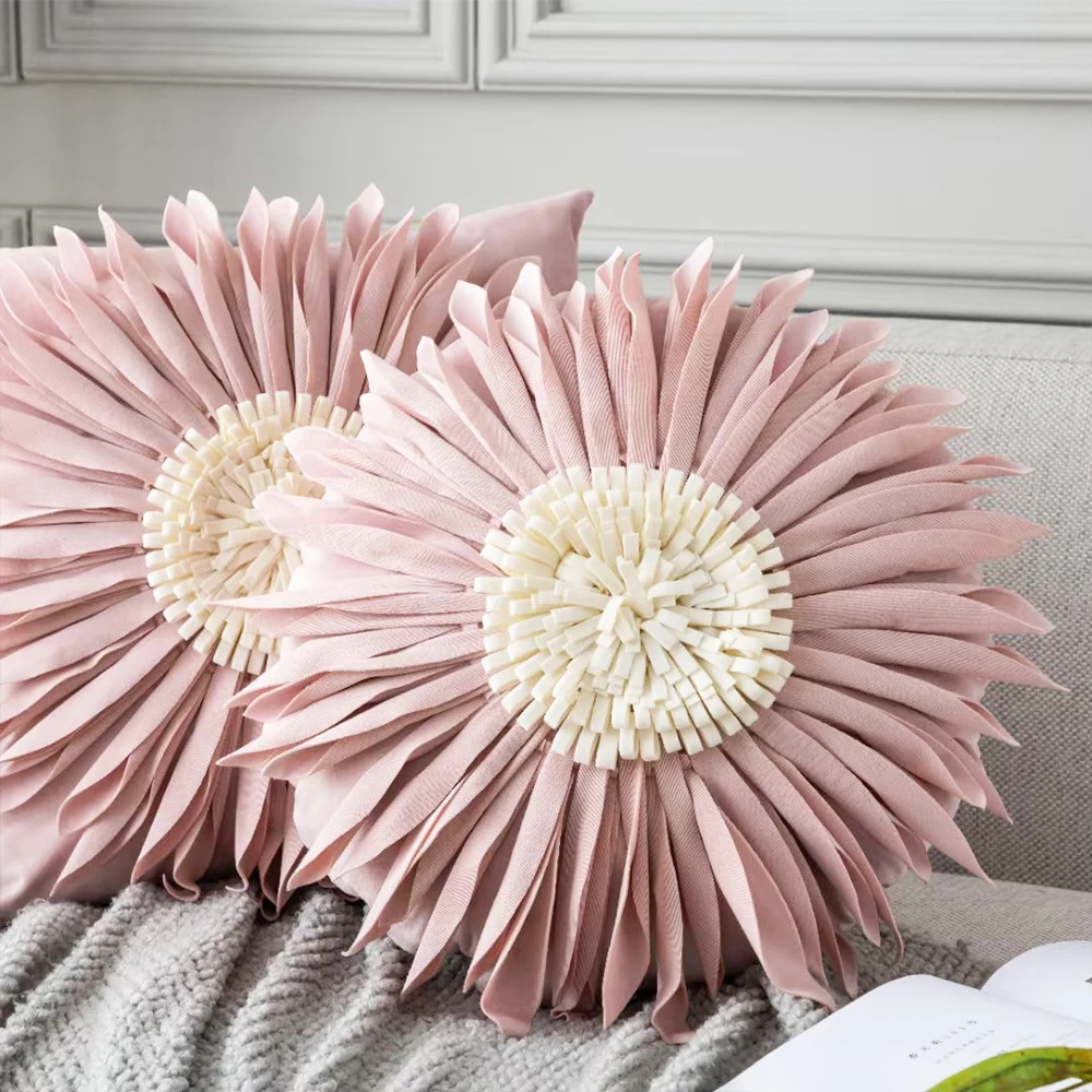 

Детская Бархатная подушка, 3D подушка с хризантемой, декоративная поясная подушка для дома, гостиной, офиса, дивана 45x45 см