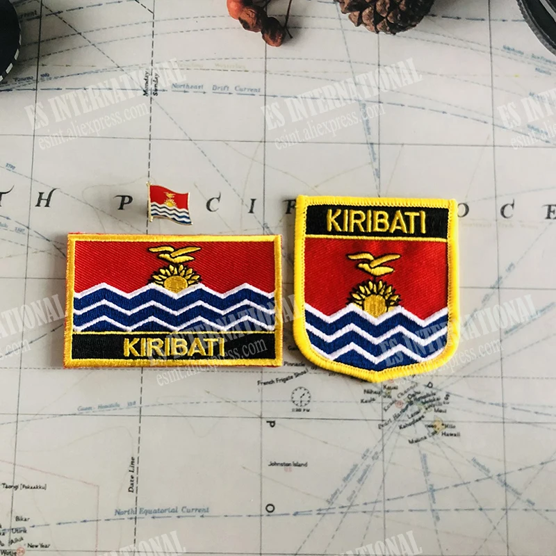 Нашивки KIRIBATI с национальным флагом повязка на руку вышитые нашивки и заколка