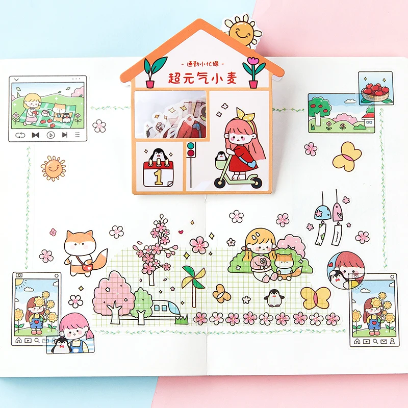 

40pcs/pack Kawaii Girls Cartoon Stickers Diy Craft Stick Label Phone Diary Album Decor Sticker Stationery Kids Gift