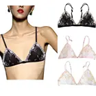 Сексуальный кружевной бюстгальтер Vgplay с треугольными чашками, Прозрачный женский бюстгальтер, ультратонкие бюстгальтеры с цветочным рисунком для маленькой груди, женское нижнее белье с застежкой спереди