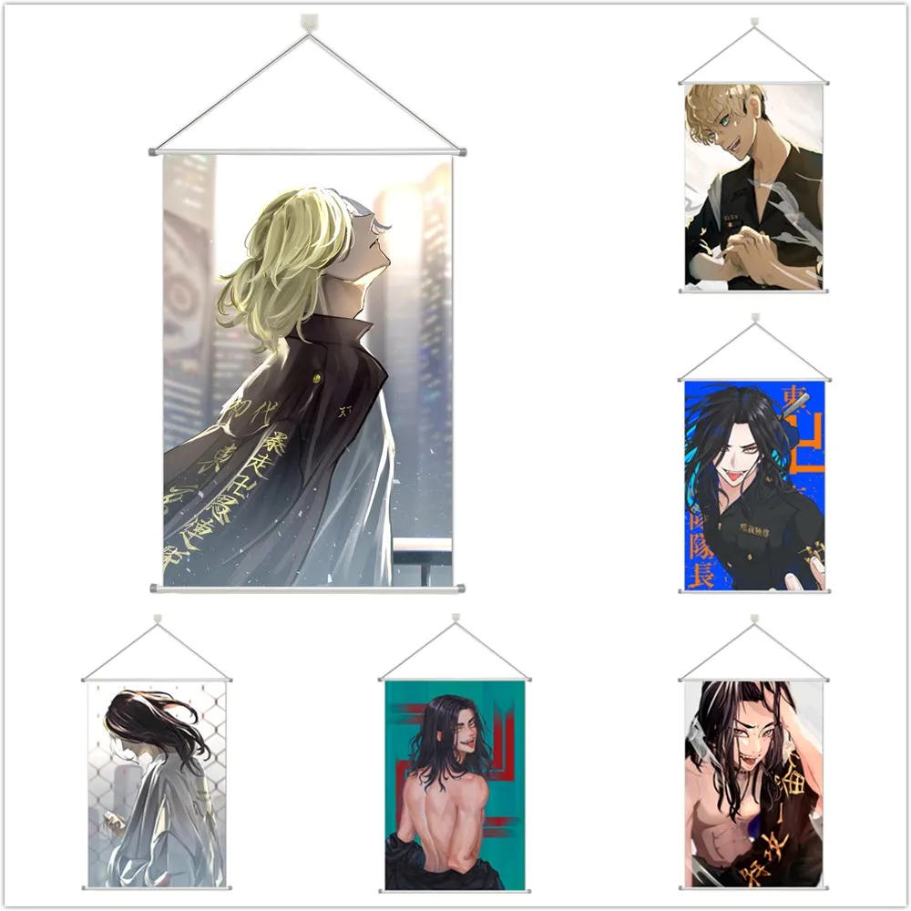 

Tokyo Revengers Baji Keisuke Manjiro Sano Alloy Scroll Cartoon Comic Scroll Hanging Wall Decor