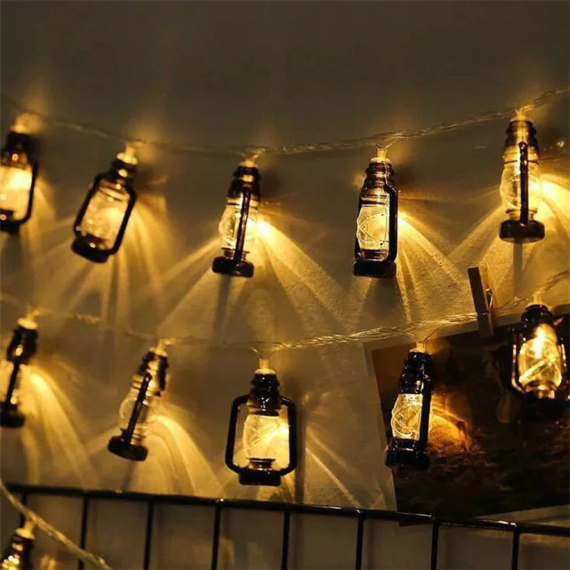 

Outdoor Light Stirngs Black Red Plastic Battery Lamps Home Room Decoration Grow Warm Lights Festival New Years Decor Lantern