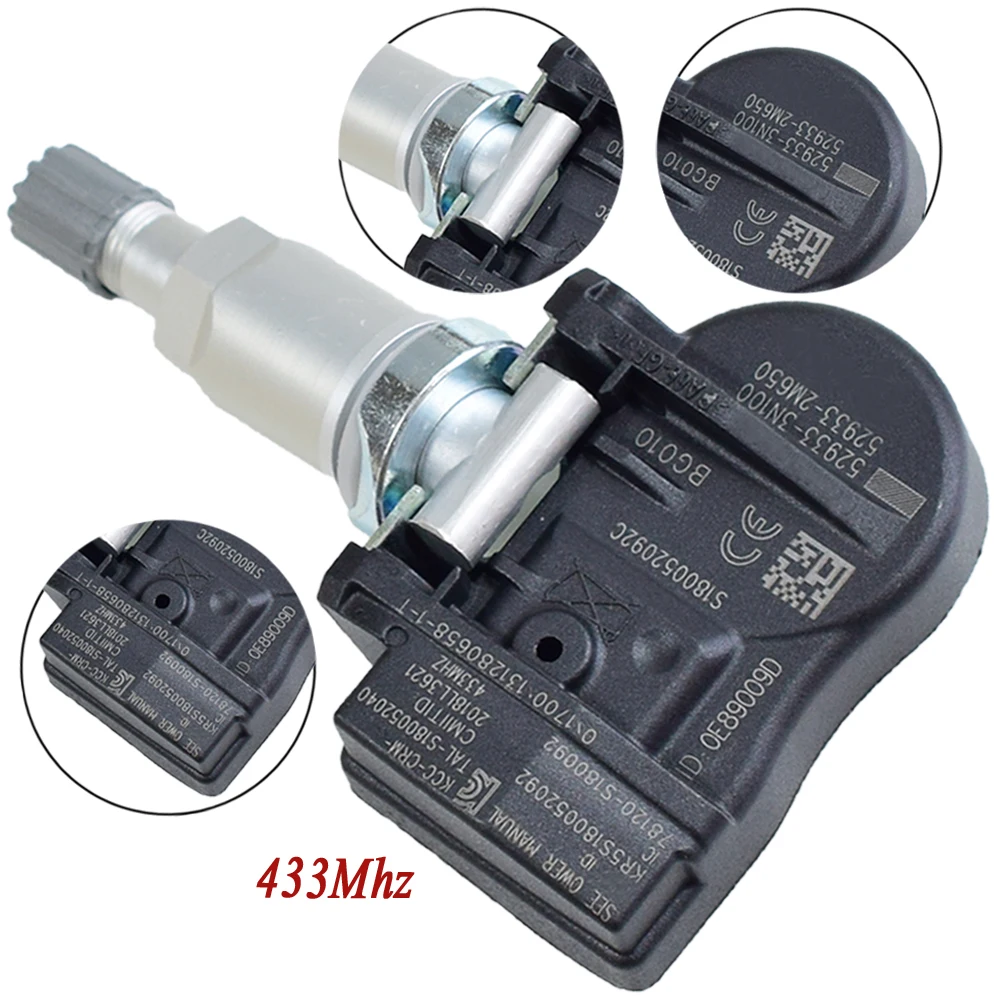 Датчик давления в шинах TPMS 52933-3N100 529333N100 433 МГц для Hyundai Accent Genesis Coupe Kia Sorento 1 шт. |