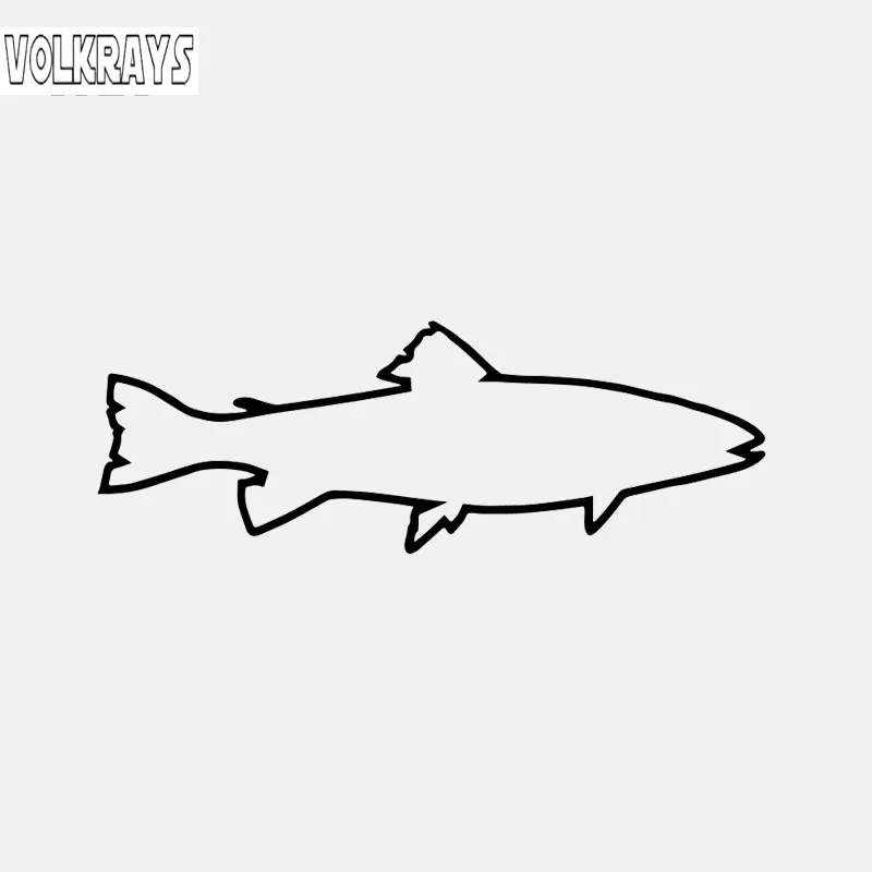 

Volkrays Creative Car Sticker Trout Outline Accessories Waterproof PVC Decal Black/Silver for Octavia Mercedes Benz,4cm*15cm