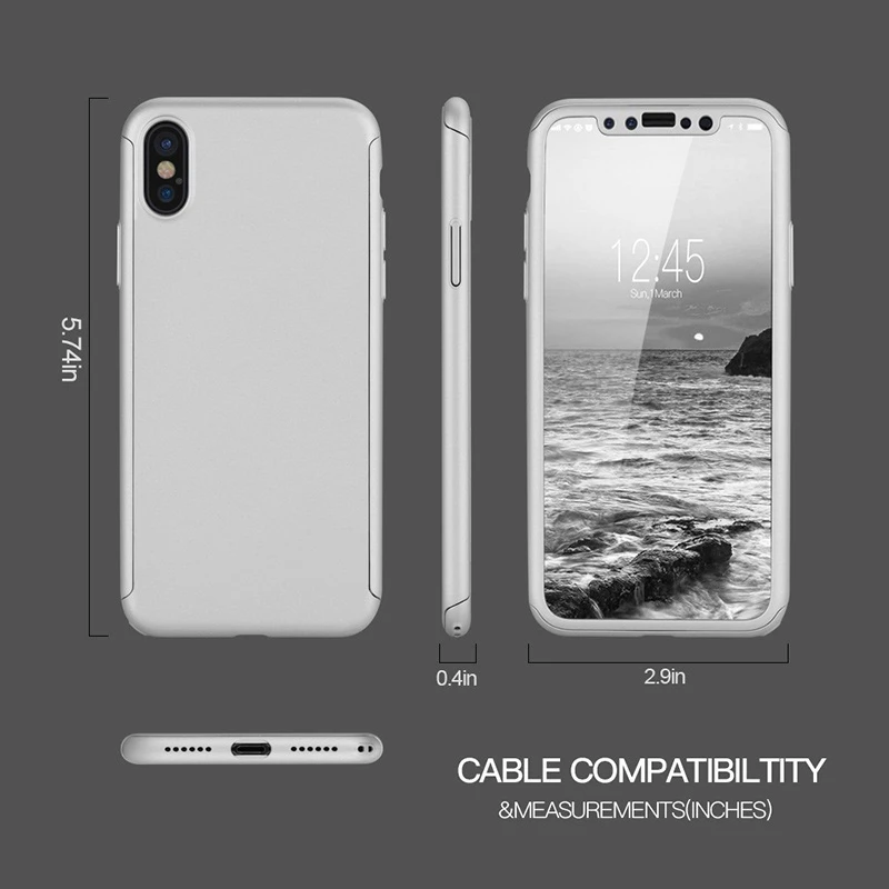 UPaitou Cases for iPhone SE 2020 11 Pro XR X XS Max 8 7 6 6S Plus Hard PC Case Luxury 360 Degree Full Cover with Tempered Glass |