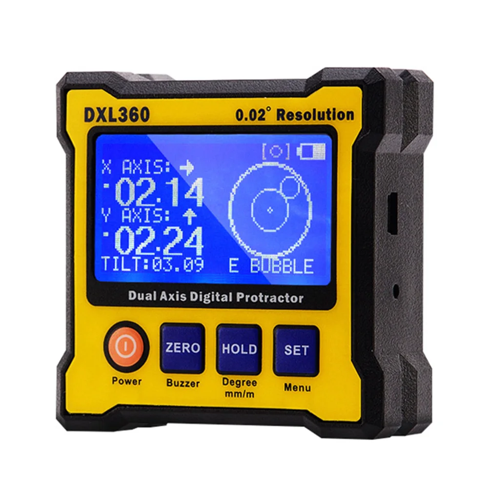 

JINGYAN Digital Protractor Inclinometer DXL360 Dual Axis Level Measure Box Angle Ruler Elevation Meter for Interior Decoration