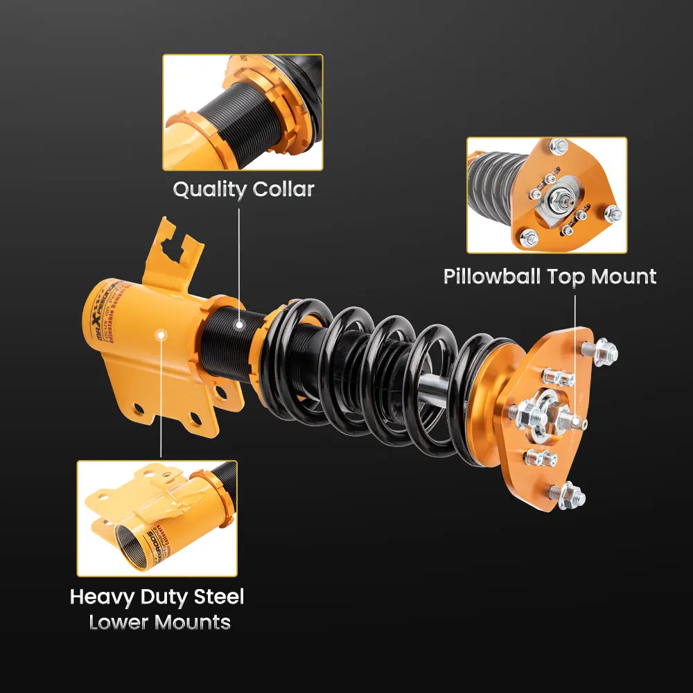 maxpeedingrods 24 steps adjustable Coilover Sping shocks for NISSAN S13 Silvia 240SX 200SX Coupe Absorbers 1989-1990 Suspension |