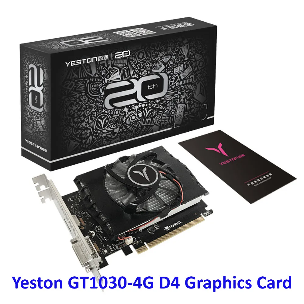 

Видеокарта Yeston GT1030-4G D4, 14 нм, 1152-1380 МГц, 4G/64 бит/DDR4