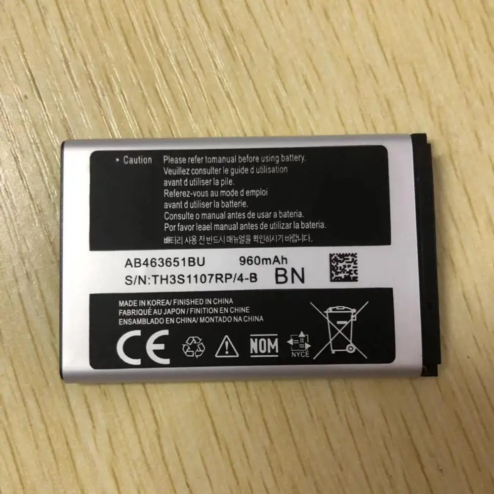 Аккумулятор 2 шт./лот для Samsung S5610 C3322 AB463651BU W559 S5620I S5630C C3518 J808 F339 S5560C C3370 C3200 S5296 L708E
